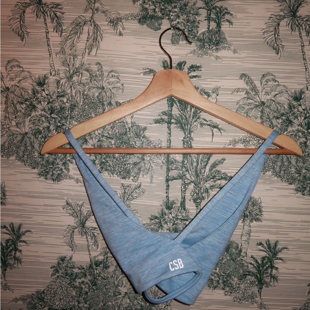 CSB Light Blue Twisted Sports Bra